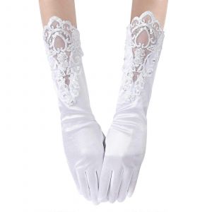 Longue Satin Coude Gants De Mariée De La Danse, Élégant, À Porter Le Soir, Le Style Officiel, Idéal Pour La Mariée Utilisation, La Taille De La - Neuf