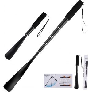 14,5 ""-37"" Chausse Pied Rétractable, Chausse Pieds Long, Corne De Chaussure En Aluminium À Longue Poignée Pour Hommes Femmes Enfants Seniors - Neuf