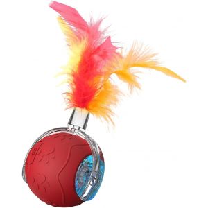 Kal-Balle Interactive Pour Chat - Jouet Pour Chat D'intérieur - Jouet Durable Pour Chat D'intérieur Ennuyé - Jouet Intelligent Pour Chatons - Jouet Intelligent Activé Par Le Mouvement (Rouge) - Neuf