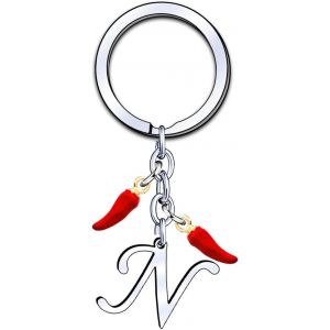 Kal-Porte-Cl&eacute;s Initial A-Z, Pendentif D&eacute;coratif Piment, Cadeau Pour Femme Homme, Anniversaire No&euml;l - Neuf