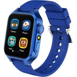 JGD-Montre Connect&eacute;e Enfant Garcon Fille, Montre Intelligente Enfants 14 Jeux, Cam&eacute;ra R&eacute;tractable,Podom&egrave;tre, Musique, R&eacute;veil, Smartwatch Cadeau Fille Jouet 3 4 5 6 7 8 9 10 11 12 Ans (Bleu) - Neuf