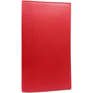 TRAHOO-- Etui Porte ch&eacute;quier Talon en Haut - 2 emplacements Porte Carte cr&eacute;dit - pi&egrave;ce d'identit&eacute; - Cuir Vachette - 11 cm X 19 cm (Rouge) - Neuf