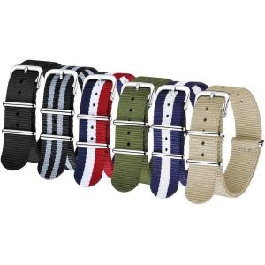 Eryi-Nato Strap 6 Packs 18mm 20mm 22mm Bracelets De Montre En Nylon Balistique Bracelets Zulu Boucle En Acier Inoxydable Avec Barre À Ressort Et Outil De Broche De Liaison - Neuf
