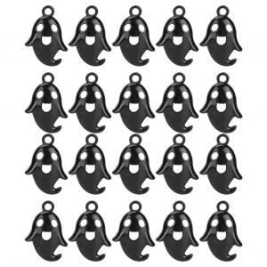 Lot De 20 Pendentifs Fantomes Mignons Pour Halloween, En Alliage, Pour Collier, Bracelet, Accessoire Diy, Noir - Neuf