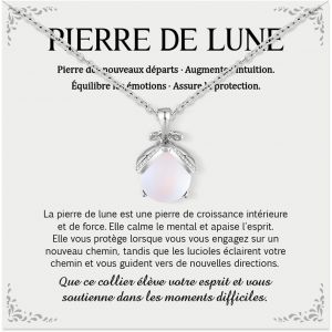 Kalanka-Cadeau Collier Bijoux Pour Femme Fille,Pierre De Lune Bijou Collier,Pendentif Cadeaux Anniversaire Pour Maman,Amitié Original Colier Noel Cadeaux Pour Meilleure Amie Ado Soeur - Neuf