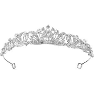 Kal-Diadème En Strass Et Cristal - Couronne De Princesse Élégante - Pour Mariage, Bal De Fin D'année, Fête D'anniversaire, Halloween, Accessoires Pour Cheveux, Bijoux Cadeaux Pour Femme - Neuf