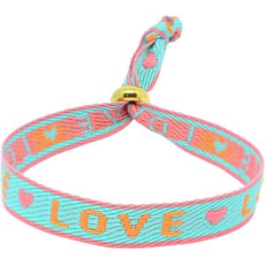 Kalsw-Bracelet En Tissu Pour Femme-Rose-Pour Tenue De Festival-Pour Femme (Love (Turquoise) - Neuf
