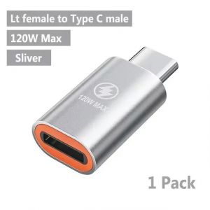 (L To C Siliver 1p) Adaptateur Usb C &Agrave; 8 Broches, Charge Rapide Pour Iphone Lightning Femelle Vers Connecteur De Chargeur Type-C Pour Iphone 15 Pro 14 Macbook Ipad - Neuf