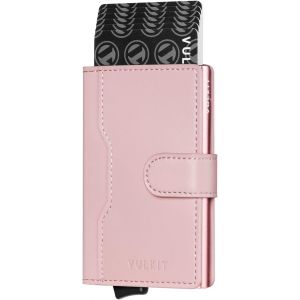 GOTHICANA BY EMPPortefeuilles Et Porte-Cartes Femme Securise Rfid Avec 3 Fentes Pour Cartes Et 1 Fen&ecirc;tre Id Porte Carte Bancaire En Cuir Porte Carte Metallique Automatique Avec Magn&eacute;tique Ferm&eacute;, Rose - Neuf