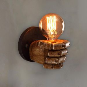 Subzonal-Applique Murale Interieur Vintage,Applique Murale Main Poing Antique,Luminaire E27 Pour Chambre &Agrave; Coucher,Salon,Chevet (Ampoule Non Incluse), Main Gauche - Neuf