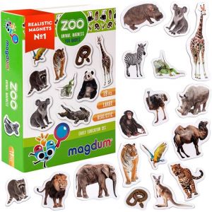 KAL-19 Magnet Zoo Photo - Aimant Animaux Frigo - Jeux Aimanté - Magnetique Enfant 3 Ans - Neuf