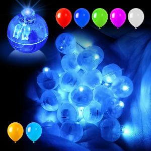 100 Pièces Led Ballon Lumineux,Rond Boule Lumineuse,Réutilisable Ballon Led,Mini Led Sans Fil Convient Pour Anniversaire,Mariage,Halloween,Noël Décoration(Bleu) - Neuf
