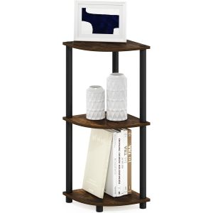 Tianyi-Turn-N-Tube &Eacute;tag&egrave;re Polyvalente Pour Pr&eacute;sentoir D'angle &Agrave; 3 Niveaux, Pin Ambre/Noir - Neuf