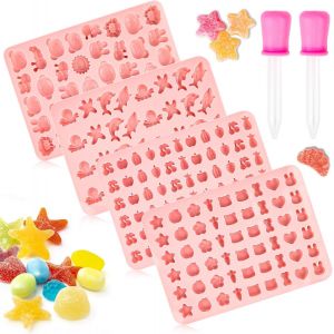 Subzonal-Lot De 4 Moules En Silicone Anti-Adh&eacute;sif Pour Bonbons En Forme D'oursons En G&eacute;latine, Moule &Agrave; Chocolats, Moule &Agrave; Bonbons Avec 2 Compte-Gouttes, Moule &Agrave; Faire Soi-M&ecirc;me - Neuf