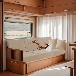 CAUC-Imperm&eacute;able Housse Coussin Caravane, Antid&eacute;rapant Housse Banquette Camping-Car avec La&ccedil;age, Housse De Coussin De Canap&eacute; Extensible (Beige,W 50-70 cm, D 50-70 cm) - Neuf