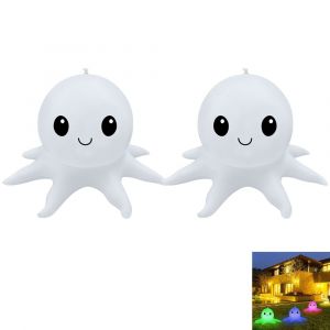 Lot de 2 lampes solaires flottantes en forme de pieuvre avec balle gonflable color&eacute;e - Neuf