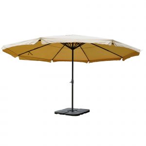 Parasol Rond Ext&eacute;rieur 500 Cm Avec M&acirc;t Robuste Et M&eacute;canisme De R&eacute;glage Facile Style Moderne En Aluminium Et Tissu Cr&egrave;me 04_0011462 - Neuf
