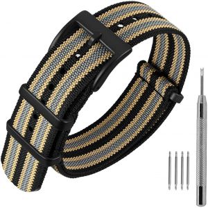 Kal-Bracelet De Montre En Nylon Avec Boucle En Acier Inoxydable, Sport Bande De Remplacement 16mm 18mm 20mm 22mm - Neuf