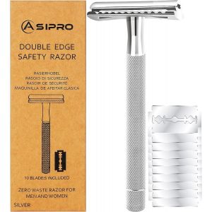 ERYI-Rasoir De Sécurité Homme Et Femme Avec 10 Lames Rasoir Sécurité, Zéro Déchet Rasoir Manuel Homme Safety Razor, Rasoir À Main Rasoir Reutilisable Femme Rasoir Mecanique Homme Rasoir Traditionnel - Neuf
