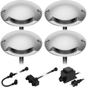 Lampe Led De Sol En Saillie Bunda, 1 Flamme, Pour L'extérieur, Carrossable, Blanc Chaud, 4 Pièces[Amp748214] - Neuf