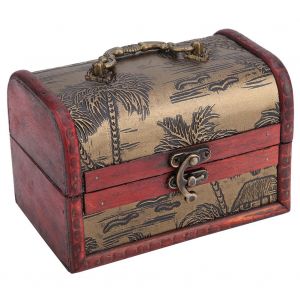 Mini boite de rangement en bois de style retro 15 x 9,5 x 10 cm, boite a bijoux en bois pour bonbons (cocotier) - Neuf