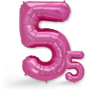 Ballon Géant Numéro 5 Rose-Ballon decoration anniversaire 5 ans-deco anniversaire 5 ans fille ou garcon-Gonflables à l'Hélium-Idéal pour Fêtes Filles et Garçons-Ballon 5 Rose - Neuf
