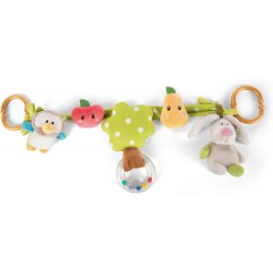 TDRFL-Spirale D'Activit&eacute;s En Peluche Lapin Et Hibou 40 Cm Color&eacute; I Arche De Jeu Pour B&eacute;b&eacute; Avec 5 Figurines Suspendues I Jouet Poussette Avec 2 Anneaux De Fixation Amovibles-48512 - Neuf