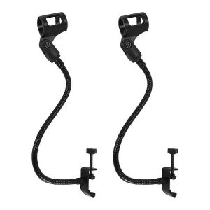 2 pcs microphone support r&eacute;glable flexible col de cygne supports de bureau pince de bureau &eacute;quipement d'enregistrement f - Neuf