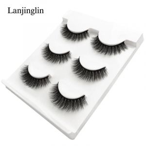 Ore-Lanjinglin 3 Paires 29 Styles 3d Faux Vison Cheveux Doux Faux Cils Moelleux Vaporeux Épais Cils À La Main Cils Outils De Maquillage Des Yeux X11-X06-Lashes - Neuf
