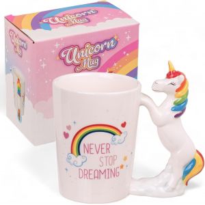 Tasse Licorne &laquo; Never Stop Dreaming &raquo; Avec Poign&eacute;e De Licorne, 300 Ml, Passe Au Lave-Vaisselle, La Tasse Parfaite Pour Les Amateurs De Caf&eacute; Et Les Fans De Licorne - Neuf