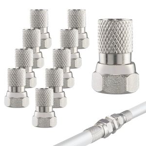 F-Connector 7mm,Connecteur F,10 PCS Prise F,Adaptateur Antenne TV,Prise Antenne TV,Fiche Antenne TV,C&acirc;ble Type F,F Connector,Prise Coaxial TV,Fiche Coaxiale TV,F Type,Cable Coaxial Fiche F - Neuf