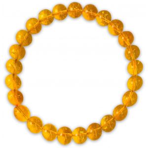 Eryi-- Bracelet En Pierre Naturelle Citrine - Bijoux D'énergie Et De Bien-Être - Protection Énergétique Et Style Élégant - Perles 8 Mm - Neuf