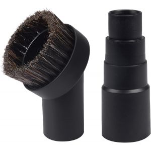 Brosse d'aspirateur ronde en crin de cheval de 25 mm de long avec connecteur universel, accessoire de remplacement pour brosse d'aspirateur à poils souples avec adaptateur - Neuf