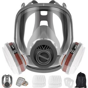 Chenquansarl-Masque De Protection Respiratoire Complet Avec Filtre Et 22 Films De Protection D'objectif, Masque Respiratoire À Vapeurs De Gaz, Masque Anti-Poussière, Masque De Peinture Pour Pulvérisa - Neuf