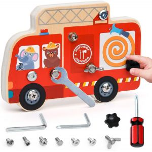 ChenQuanSarl-Jeux Montessori 3 4 5 6 Ans Jouets En Bois Planche Montessori Avec Visseuse Enfant Motricit&eacute; Fine Montessori Planche En Bois Jouet Educatif Cadeau Pour Enfant Gar&ccedil;on - Neuf