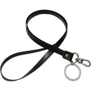 Cordon Tour De Cou, Cordon En Cuir Pu Avec Clip En M&eacute;tal Solide Pour Badge D'identit&eacute; Unisexe (Noir) - Neuf