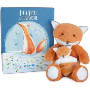Peluche Renard Avec Son B&eacute;b&eacute;-Taille 25 Cm-Coloris Orange-Collection B&eacute;b&eacute;&Moi-Douceur Exceptionnelle-Avec Boite Cadeau Pour Naissance-Garantie Doudou Perdu-Dc3790 - Neuf