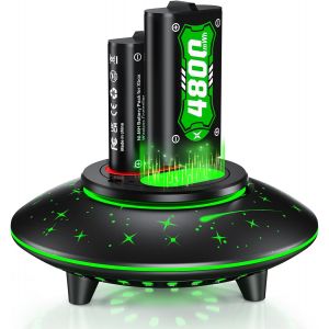 CMWX-Batterie pour Xbox One/Xbox Series X/S, 6 Modes LED RGB Station de Charge Rapide 2 * 4800mWh Batterie Rechargeable pour Manette Xbox Series X/S/Xbox One/One S/One X/One Elite(RGB LED Modes) - Neuf