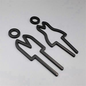 Conseils Toilette Plaque Plaque De Salle D'eau Porte &Eacute;tiquette Murale Autocollant Wc Salle De Bain Salle De Signalisation Panneau Art H&ocirc;tel D&eacute;coration Int&eacute;rieure Argent B - Neuf