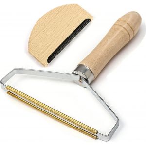 KALANKA-Rasoir Anti Bouloches Lot de 2 D&eacute;capant de Peluches, Peigne en Cachemire, Brosse Anti Poil Manuelle pour Soins De Pull Cachemire V&ecirc;tements Outil Enlever Boulochesdes Vetements - Neuf