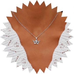 Kal-Collier Pendentif Ange Boho Collier Aile D'ange Vintage Collier Ras De Cou Ange Argent Collier Angle Cupidon Minimaliste Bijoux Pour Femmes Et Filles - Neuf