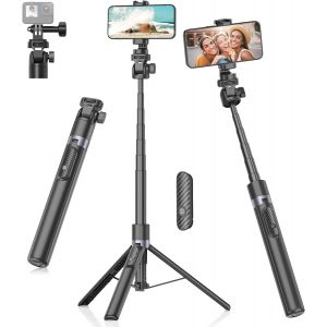 TIANYI-173cm Perche Selfie Monopode/Tr&eacute;pied pour Cam&eacute;ra d'action, Trepied Smartphone Tout-en-Un avec T&eacute;l&eacute;commande, Support de Tr&eacute;pied T&eacute;l&eacute;phone Portable Compatible avec iPhone/Android - Neuf
