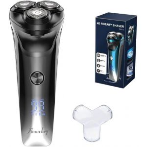 Rasoir &Eacute;lectrique Pour Homme [2025 New] Rasoir &Eacute;lectrique Wet & Dry Pour Hommes Avec Tondeuse R&eacute;tractable, Rasoir Sans Fil - T&ecirc;tes 4d Pivot & Flex, Usb-C Rechargeable, 120 Min D'au[Ras98021] - Neuf