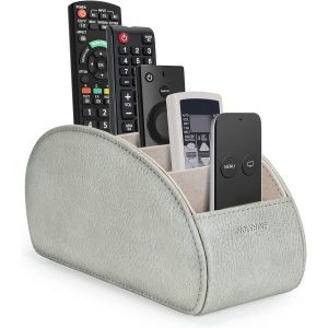 Support De Télécommande Avec 5 Compartiments,Boîte De Rangement En Cuir Pu Pour Télécommande Tv, Contrôleurs De Chauffage,Lecteur Multimédia, Fournitures De Bureau (Marine Bleu) - Neuf
