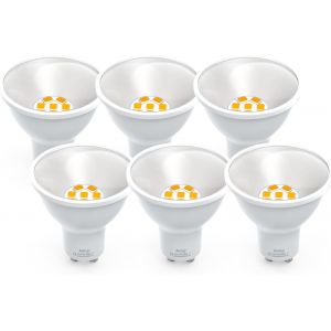 Led Gu10 Ampoules, Blanc Chaud 850 Lumens Gu10 5w, Remplace Les Lampes Halogènes 70w-80w, Angle De Faisceau 3000k Ampoule Réflecteur 120° Spots Led, Non Dimmable Lot De 6[Amp740519] - Neuf