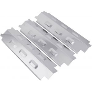 Ulteronixshop-Plaque chauffante en acier inoxydable,37 cm,Pour barbecue &agrave; gaz,Pi&egrave;ces de rechange pour barbecue &agrave; gaz, Blooma, Enders Boston 3k Turbo et autres mod&egrave;les de barbecues (3 pi&egrave;ces) - Neuf