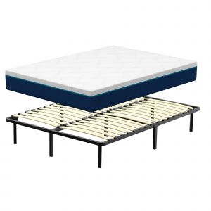 Ensemble Matelas en mousse + Sommier &agrave; Lattes 160x200cm, Epaisseur du Matelas 16cm - Neuf
