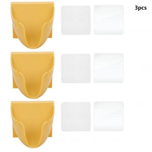 HJLIAN Lot de 3 porte-savon muraux en ABS, sans perforation, pour salle de bain (jaune) - Neuf