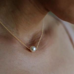 Kal-Boho Perle Pendentif Collier Or Unique Perle Collier Ras Du Cou D'eau Douce Collier Perle Vintage Collier Bijoux Pour Femmes Et Filles - Neuf
