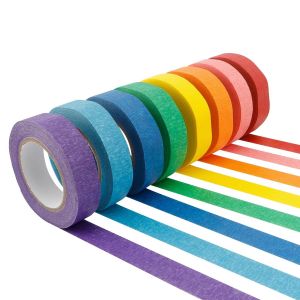 Rouleaux Iridescent Ruban Adhésif Décoratif,8pcs Ruban De Masquage Ruban Adhésif Pour Peintre Pour Le Bricolage,Masquage Papier Coloré Pour Scrapbooking Journal Artisanat De Bricolage Enseignant - Neuf